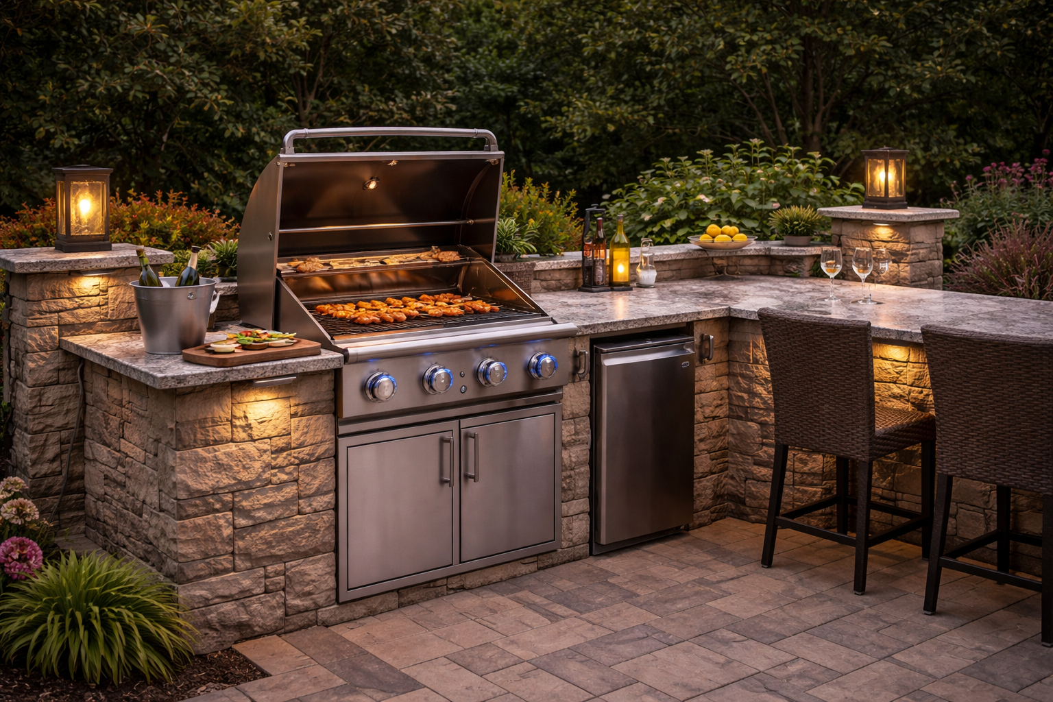 Outdoor Kitchen Build - Professional Landscaping project in Buffalo, NY