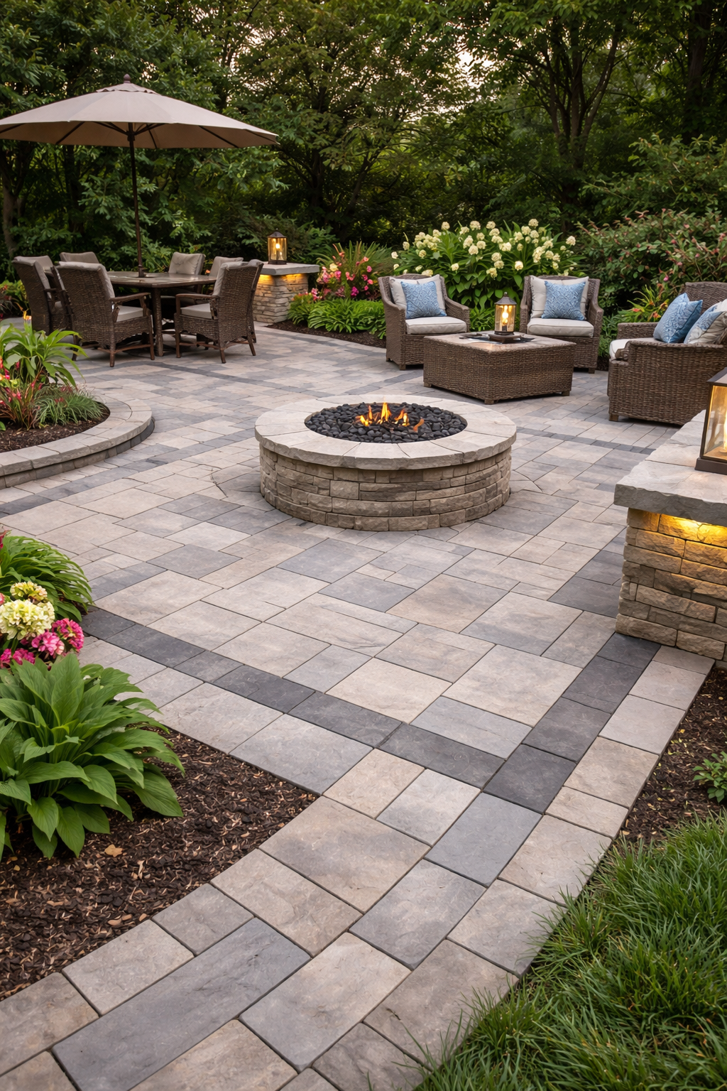 Premium Unilock paver patio installation