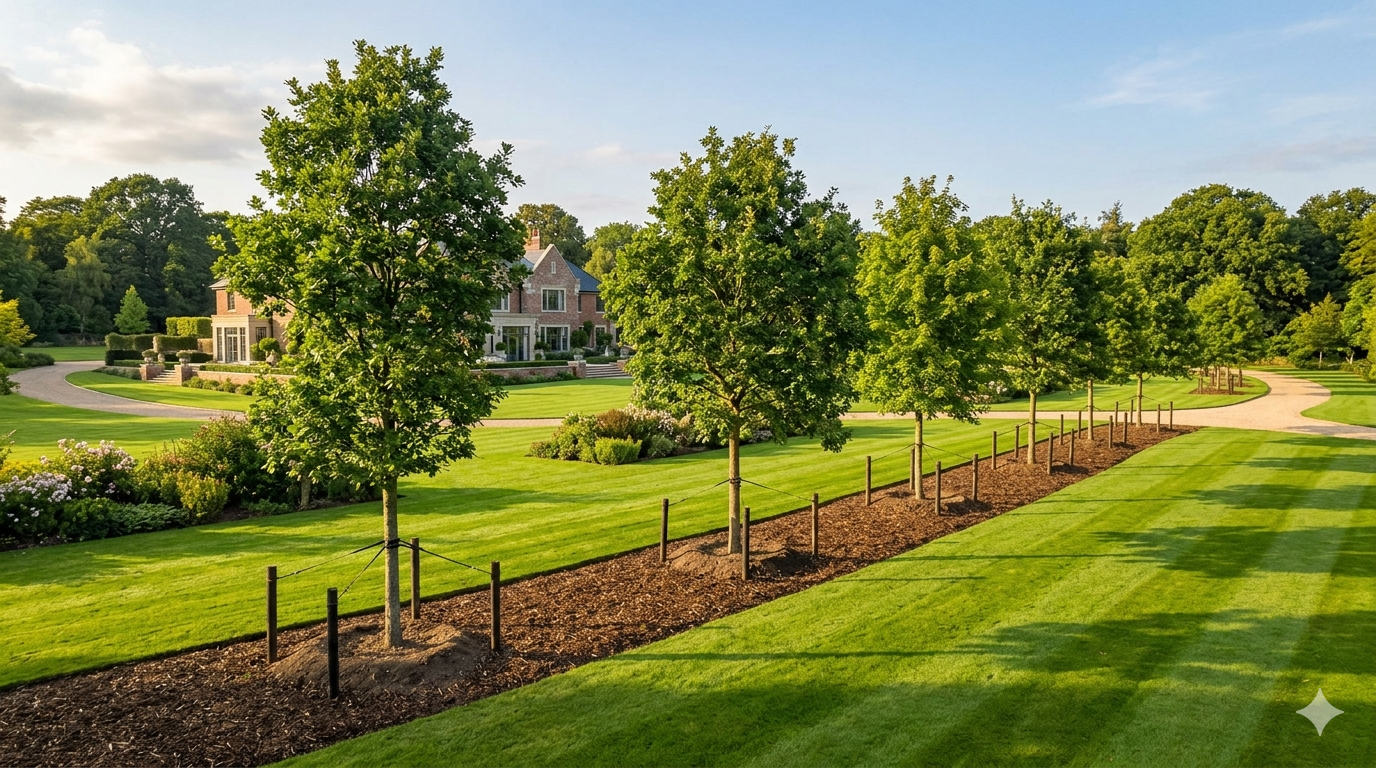 Newly planted trees